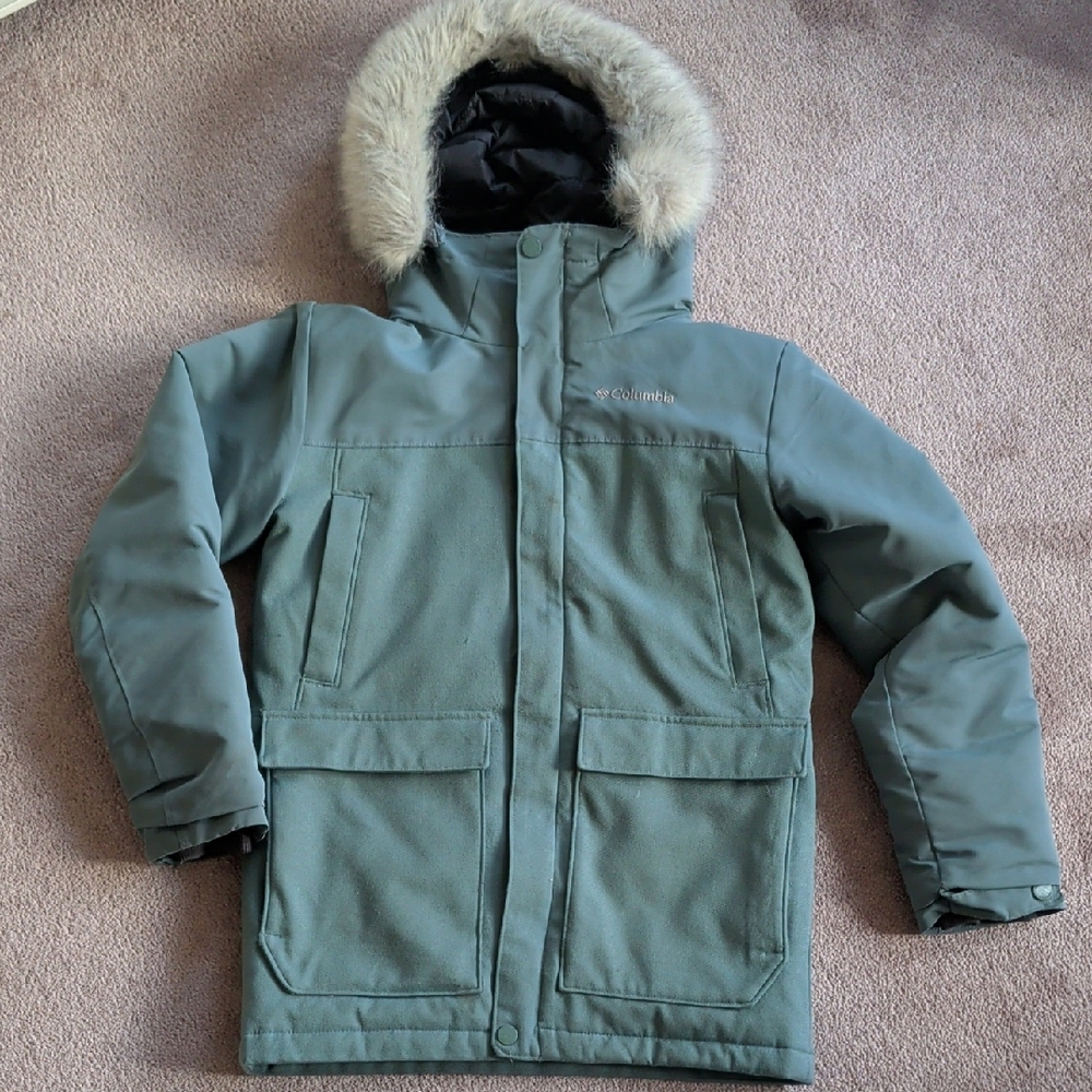 Columbia Kids' Boundary Bay Down Parka Puffer Jacket with Faux Fur Hood